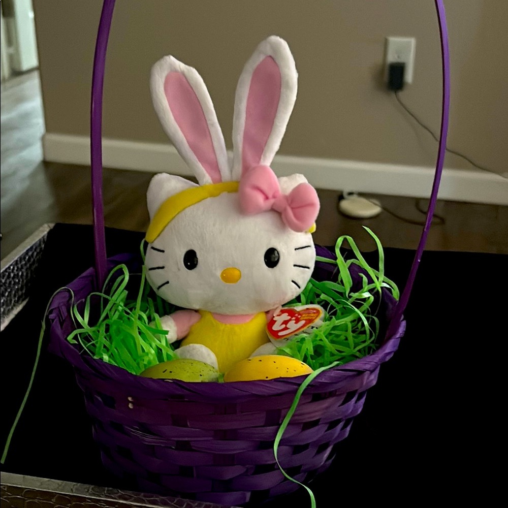 Hello Kitty Easter Bunny TY Beanie babies Plush